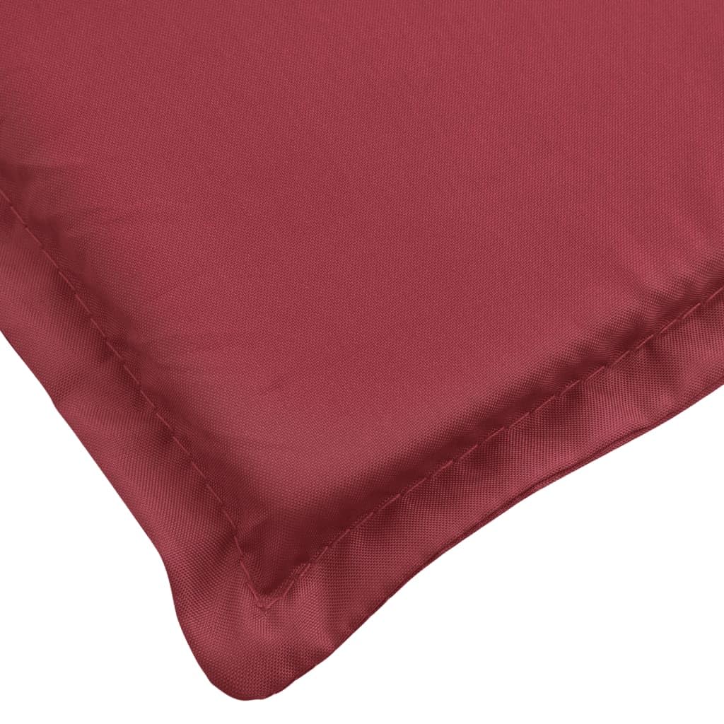 vidaXL Sun Lounger Cushion in Wine Red, 78.7"x23.6"x1.2" - Oxford Fabric Outdoor Patio Furniture Cushion with Soft Foam Fiber Filling - Water-Resistant Design with Non-Slip Attachment Ropes.