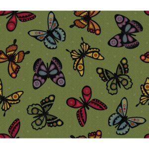 Maywood Studio Bonnie's Flannel Butterflies Fabric, Green