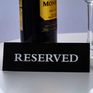 12 Pieces Reserved Table Sign for Wedding Table Acrylic Reservation Signs for Tables Black Reserved Seat Signs for Restaurants Wedding Sign Reserved Table Tent Sign Guest Reservation Sign for Table