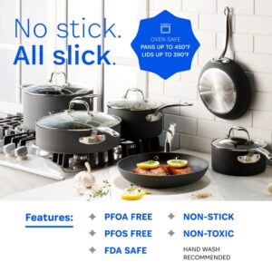 Legend Slick Hard Anodized Nonstick Skillets - Next Gen Hard Anodized Aluminum & Steel Chef Grade 2 Pans Set for Home - PFOA Free, Non-Toxic Non-Stick Surface - Oven & Dishwasher Safe