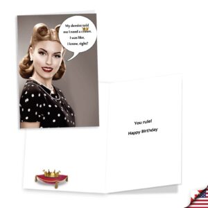 NobleWorks Assorted 3 Pack, Funny Naughty Retro Birthday Cards for Women with 5 x 7 Inch Envelopes (3 Designs, 1 Each) Laughing Ladies VC2807BDG-C1x3