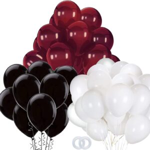 Graduation Decorations Maroon Black 2024/Burgundy Black Graduation Party Decorations 30Pcs Burgundy White Black Balloons/Maroon Party Decorations Birthday Wedding/Maroon Graduation Party