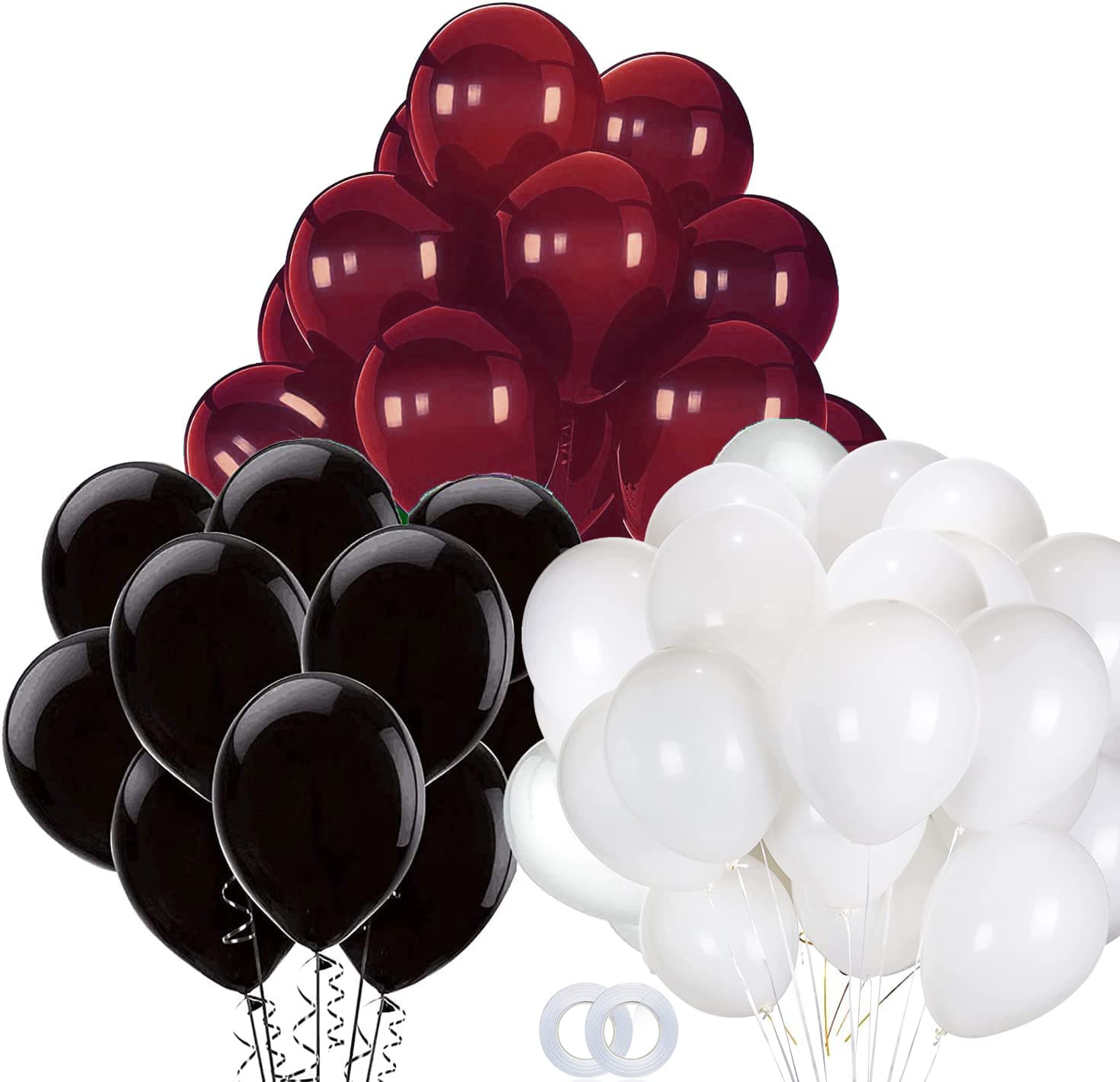 Graduation Decorations Maroon Black 2024/Burgundy Black Graduation Party Decorations 30Pcs Burgundy White Black Balloons/Maroon Party Decorations Birthday Wedding/Maroon Graduation Party