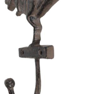 Ebros Gift Cast Iron Vintage Rustic Prehistoric Jurassic Era Tyrannosaurus Rex Dinosaur Wall Coat Key Leash Hook Multi-Purpose Hanger Organizer Hooks (1)