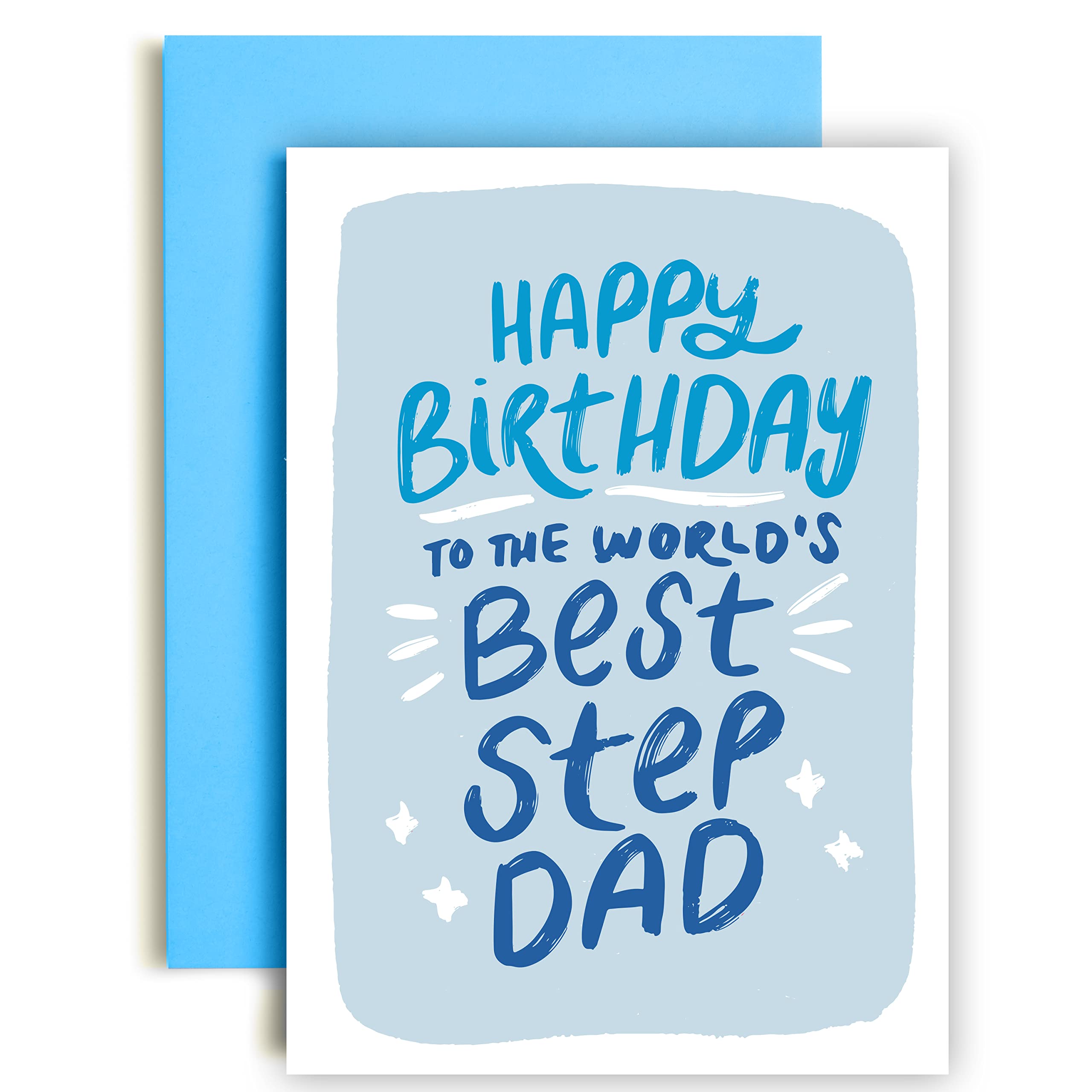 Huxters Step Dad Birthday Card – Happy Birthday Card for World’s Best Step Dad – Premium A5 Funny Card for Step Dad – Unique Artwork Step Father Birthday Card (Birthday Step Dad)