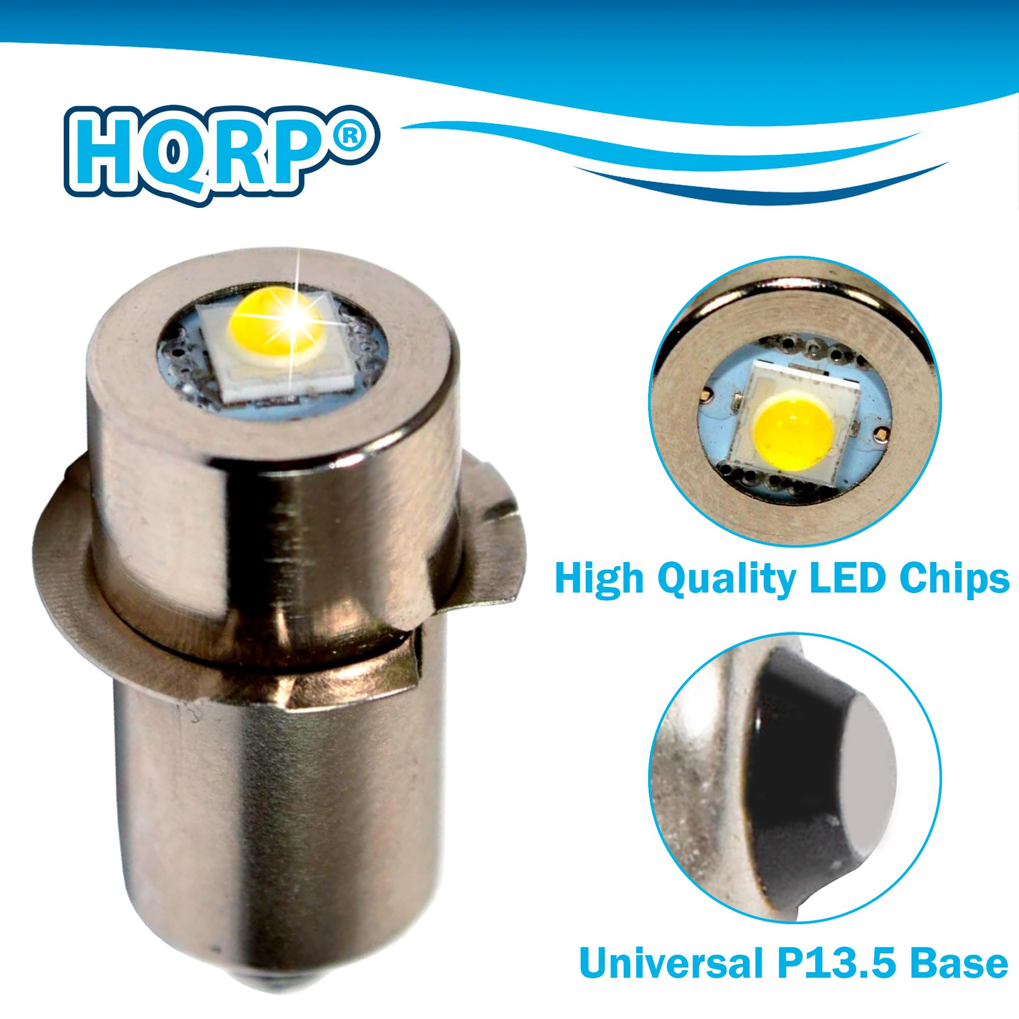 HQRP High Brightness Upgrade LED Light Bulb Compatible with DeWalt: DW908 / DW919 / DW906 / DW918 / DW904 / DW902 / DW904 / DW9043 / DW9083 / DW9063 / DW9023 Flashlights