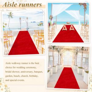 Red Carpet Runner for Party Wedding Aisle Decorations 4FTx15FT Aisle Runners for Weddings Red Aisle Runner Velvet Fabric Carpet Rug Wedding Runner Aisle Outdoor for Bridal Shower Holiday Decorations