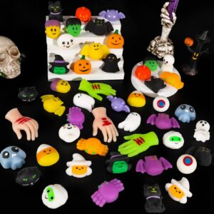 MGparty 48pcs Halloween Squishies Toys for Kids Halloween Party Favors Halloween Goodie Bag Fillers Prizes Halloween Decorations Stress Relief Favor Toys for Kids