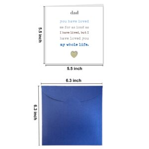 Misaria Special Father's Day Card,Birthday Card for Father from Daughter Son,Sentimental Card for Dad,Thank You Dad,Love You My Whole Life,MS-FQK1-1