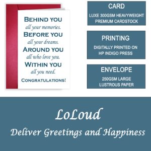 LoLoud 2024 Graduation Card, Inspirational Congratulation Card for High School College Graduation, Congrats Grad Dark Blue