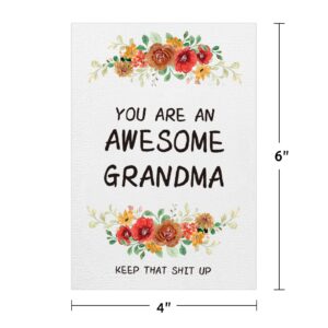 WaaHome Funny Mothers Day Card for Grandma Grandmother Nana, You Are An Awesome Grandma Mothers Day Gifts Card from Grandchildren, Grandma Nana Gift Card for Mothers Day Christmas Birthday