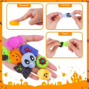 MGparty 24pcs Halloween Squishies Toys for Kids Halloween Party Favors Halloween Goodie Bag Fillers Prizes Halloween Decorations Stress Relief Toys for Adults