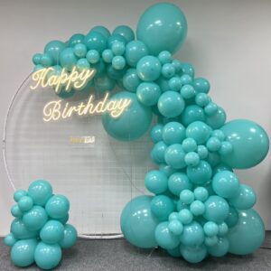 mebay 100 pcs teal blue balloons different sizes 18 12 10 5 inch party balloon garland arch kit for birthday wedding baby shower graduation halloween anniversary bride party decoration