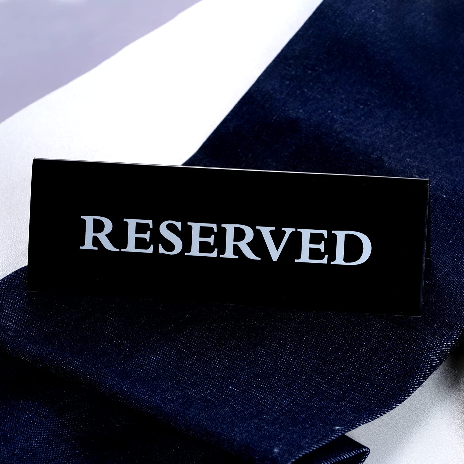 12 Pieces Reserved Table Sign for Wedding Table Acrylic Reservation Signs for Tables Black Reserved Seat Signs for Restaurants Wedding Sign Reserved Table Tent Sign Guest Reservation Sign for Table