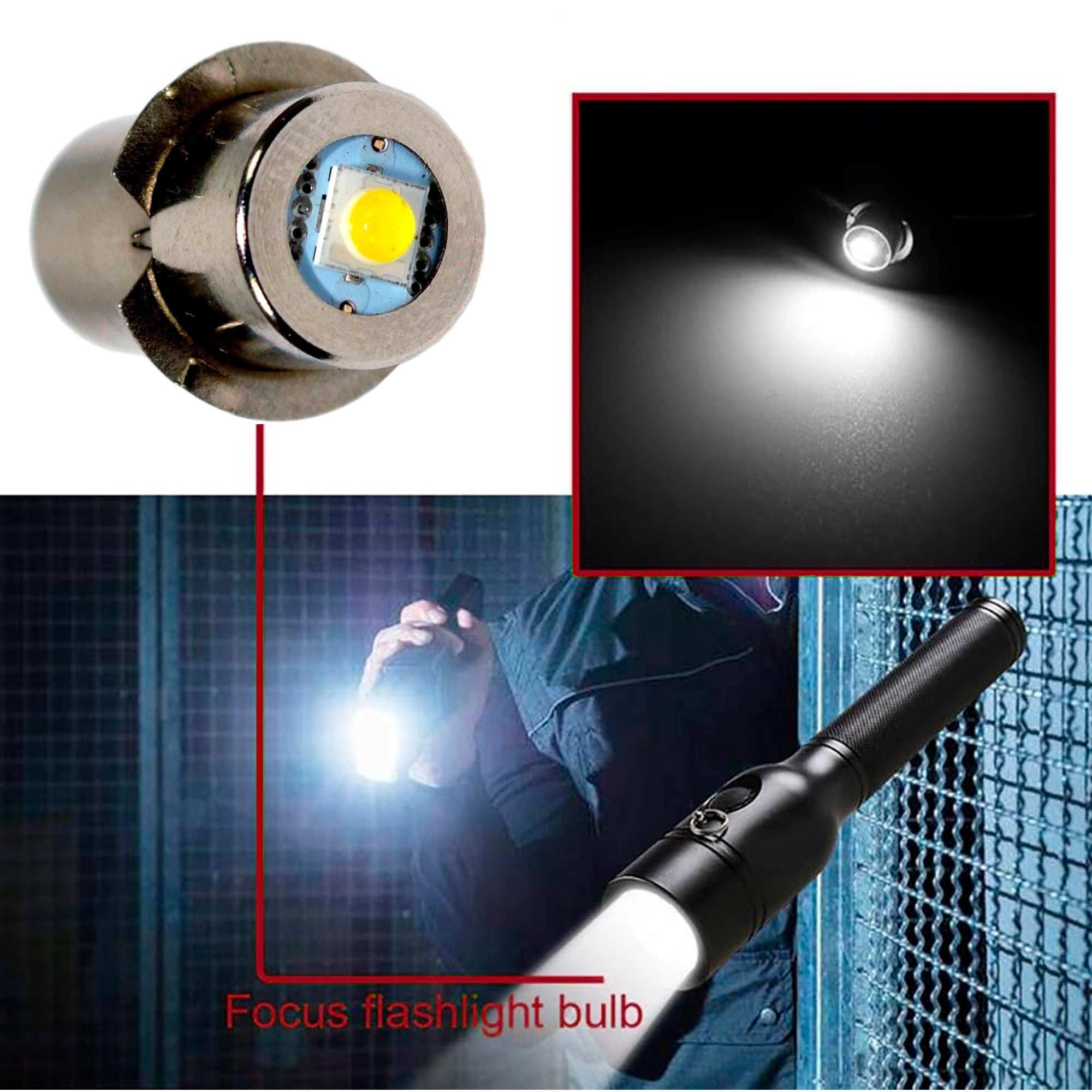 HQRP High Brightness Upgrade LED Light Bulb Compatible with DeWalt: DW908 / DW919 / DW906 / DW918 / DW904 / DW902 / DW904 / DW9043 / DW9083 / DW9063 / DW9023 Flashlights