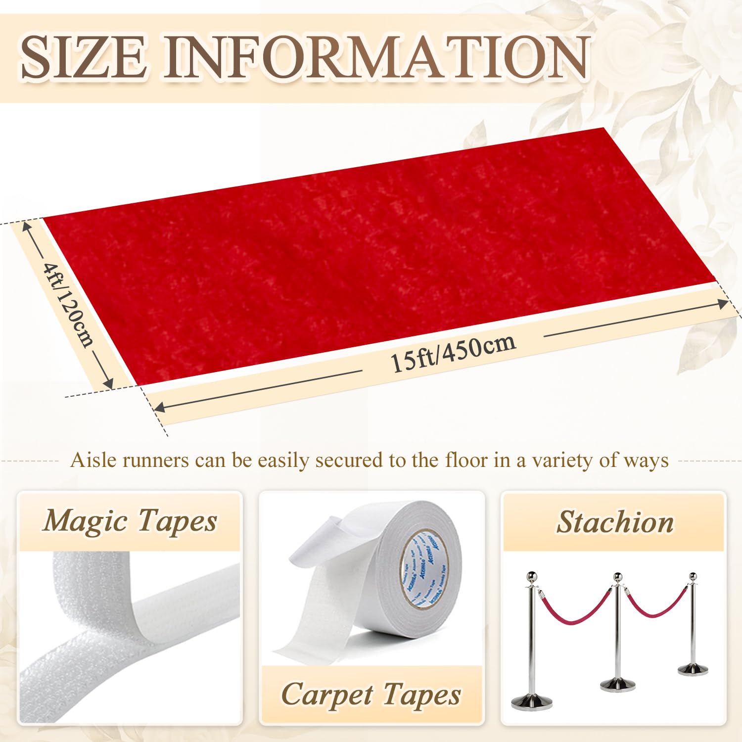 Red Carpet Runner for Party Wedding Aisle Decorations 4FTx15FT Aisle Runners for Weddings Red Aisle Runner Velvet Fabric Carpet Rug Wedding Runner Aisle Outdoor for Bridal Shower Holiday Decorations