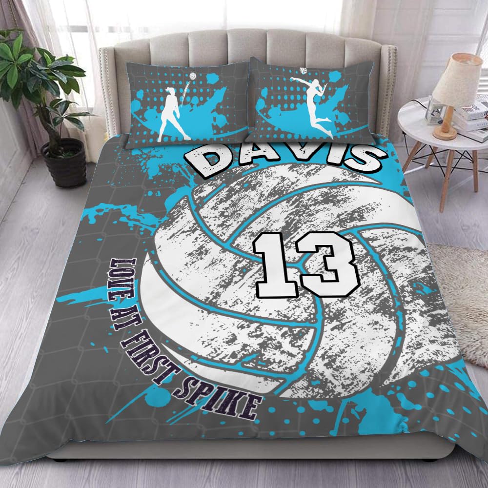 Volleyball Bedding Set Volleyball Comforter Microfiber Sports Volleyball Bed Cover King Queen Twin Home Bedroom Decor Volleyball Twin Full Bed Set Volleyball Bedding (Volleyball Design 01)