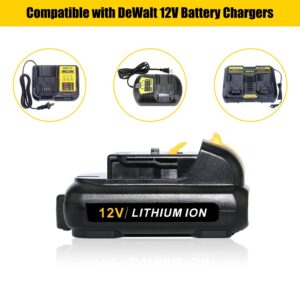 SKYON 12V 4.0Ah DCB124 Battery Replacement for 12V Max Battery DCB124 3Ah DCB122 2Ah DCB120 1.5Ah Lithium-Ion Battery Compatible with Dewalt All 12V Max Cordless Power Tools Battery