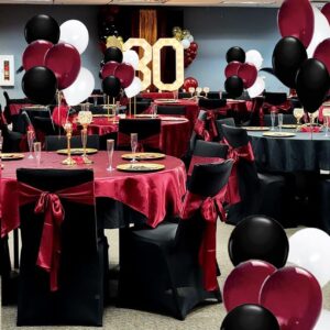 Graduation Decorations Maroon Black 2024/Burgundy Black Graduation Party Decorations 30Pcs Burgundy White Black Balloons/Maroon Party Decorations Birthday Wedding/Maroon Graduation Party