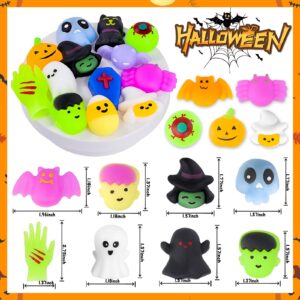 MGparty 24pcs Halloween Squishies Toys for Kids Halloween Party Favors Halloween Goodie Bag Fillers Prizes Halloween Decorations Stress Relief Toys for Adults