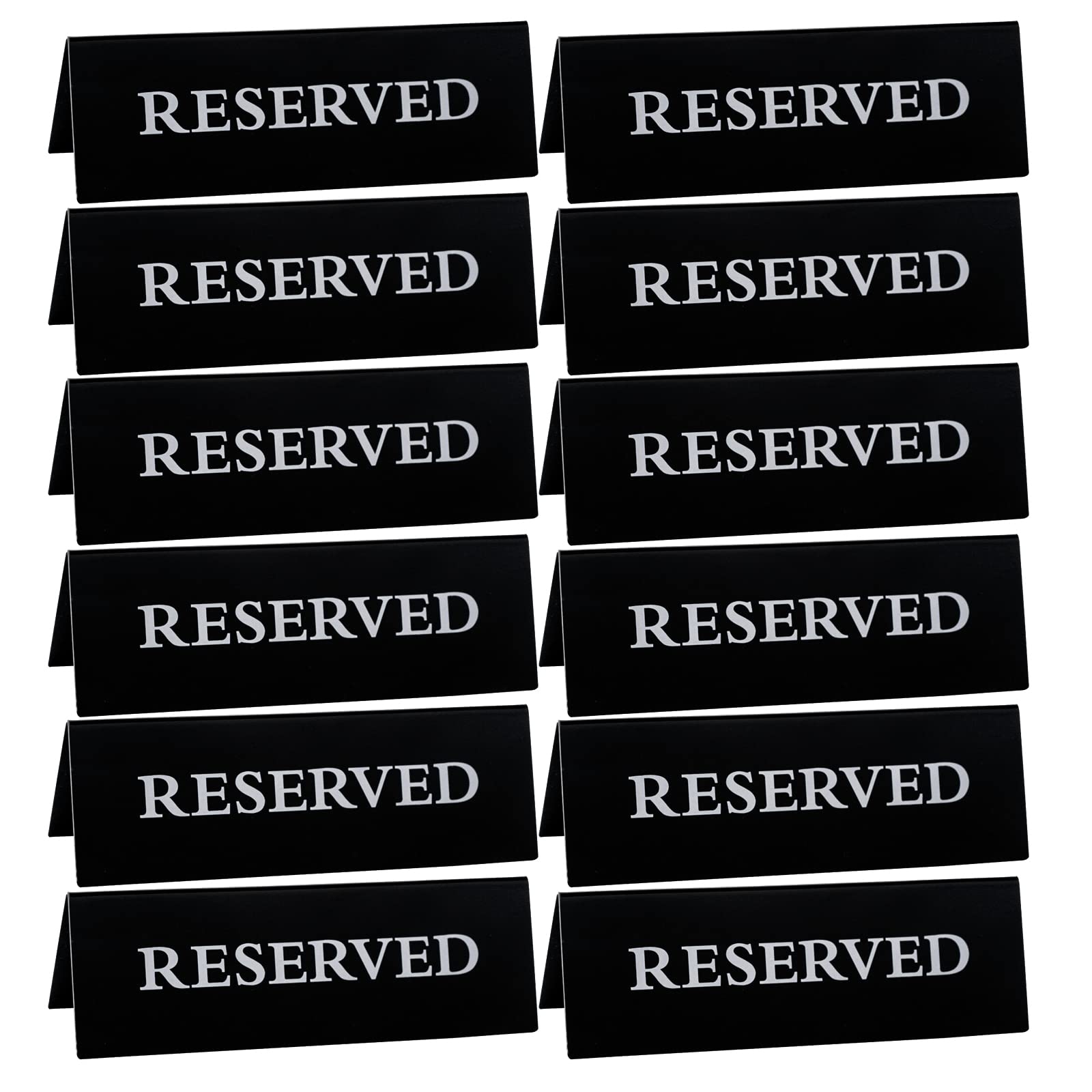 12 Pieces Reserved Table Sign for Wedding Table Acrylic Reservation Signs for Tables Black Reserved Seat Signs for Restaurants Wedding Sign Reserved Table Tent Sign Guest Reservation Sign for Table