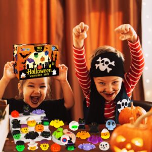 MGparty 48pcs Halloween Squishies Toys for Kids Halloween Party Favors Halloween Goodie Bag Fillers Prizes Halloween Decorations Stress Relief Favor Toys for Kids