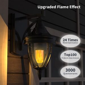 【Upgraded Flame】Morsatie LED Flame Light Bulbs, 4 Modes Flickering Light Bulbs with Gravity Sensor, E26 Fire Light Bulb for Halloween, Christmas, Party, Porch, Patio, Indoor Outdoor Decoration-2 Pack