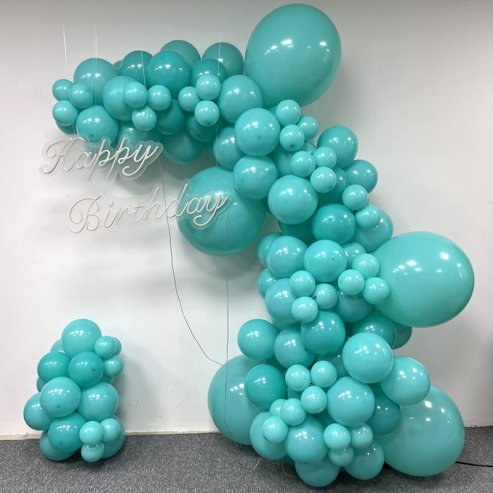 MEBAY 100 Pcs Teal Blue Balloons Different Sizes 18 12 10 5 Inch Party Balloon Garland Arch Kit for Birthday Wedding Baby Shower Graduation Halloween Anniversary Bride Party Decoration