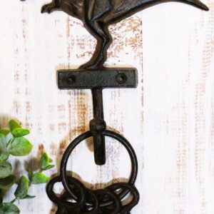 Ebros Gift Cast Iron Vintage Rustic Prehistoric Jurassic Era Tyrannosaurus Rex Dinosaur Wall Coat Key Leash Hook Multi-Purpose Hanger Organizer Hooks (1)