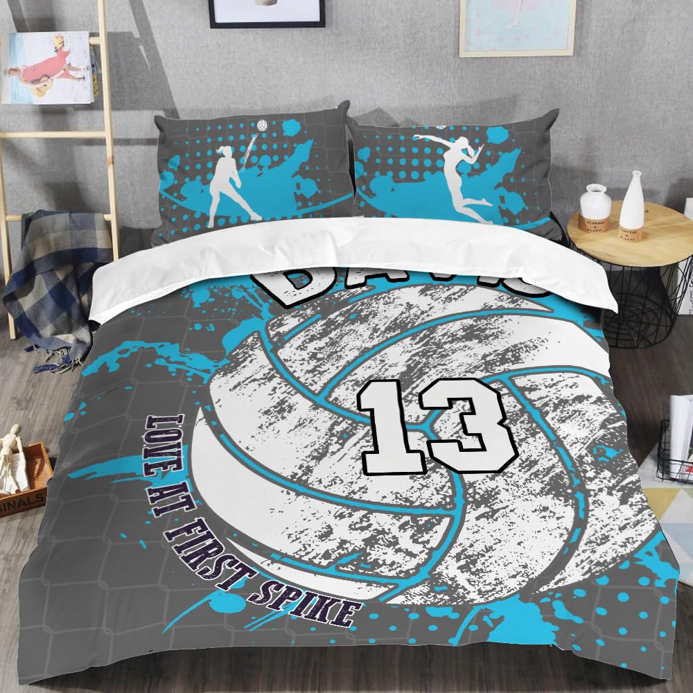 Volleyball Bedding Set Volleyball Comforter Microfiber Sports Volleyball Bed Cover King Queen Twin Home Bedroom Decor Volleyball Twin Full Bed Set Volleyball Bedding (Volleyball Design 01)