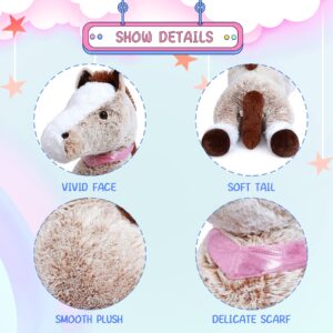 SNOWOLF Giant Plush Horse Large Horse Stuffed Animal Toy Big Pony Unicorn Plush Pillow Doll Gifts for Kids, Valentines, Christmas(Brown,120cm/47.2in)