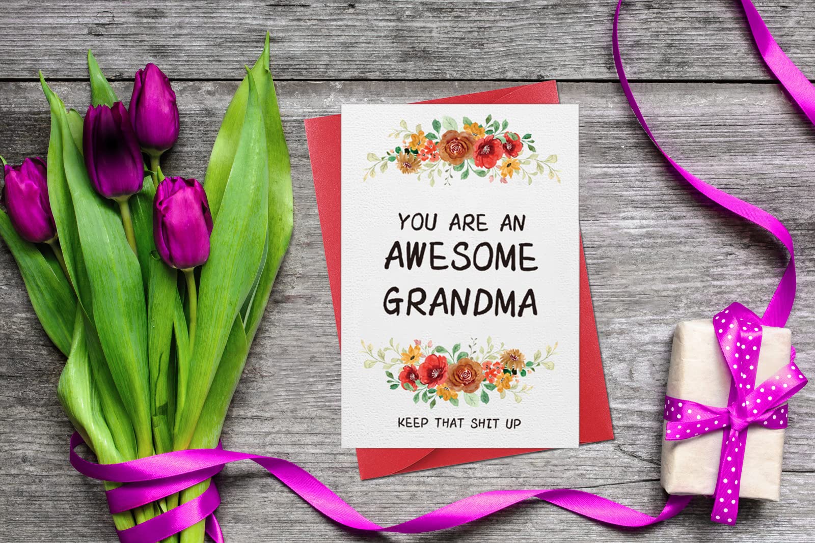 WaaHome Funny Mothers Day Card for Grandma Grandmother Nana, You Are An Awesome Grandma Mothers Day Gifts Card from Grandchildren, Grandma Nana Gift Card for Mothers Day Christmas Birthday