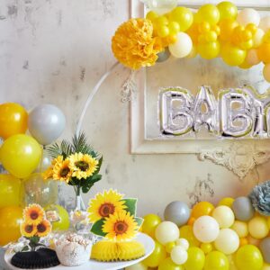 9 Pcs Sunflower Party Decorations for Baby Shower, Sunflower Bridal Shower Decorations Sunflower Birthday Party Wedding Supplies Decorations, Sunflower Theme Party Honeycomb Centerpieces for Tables