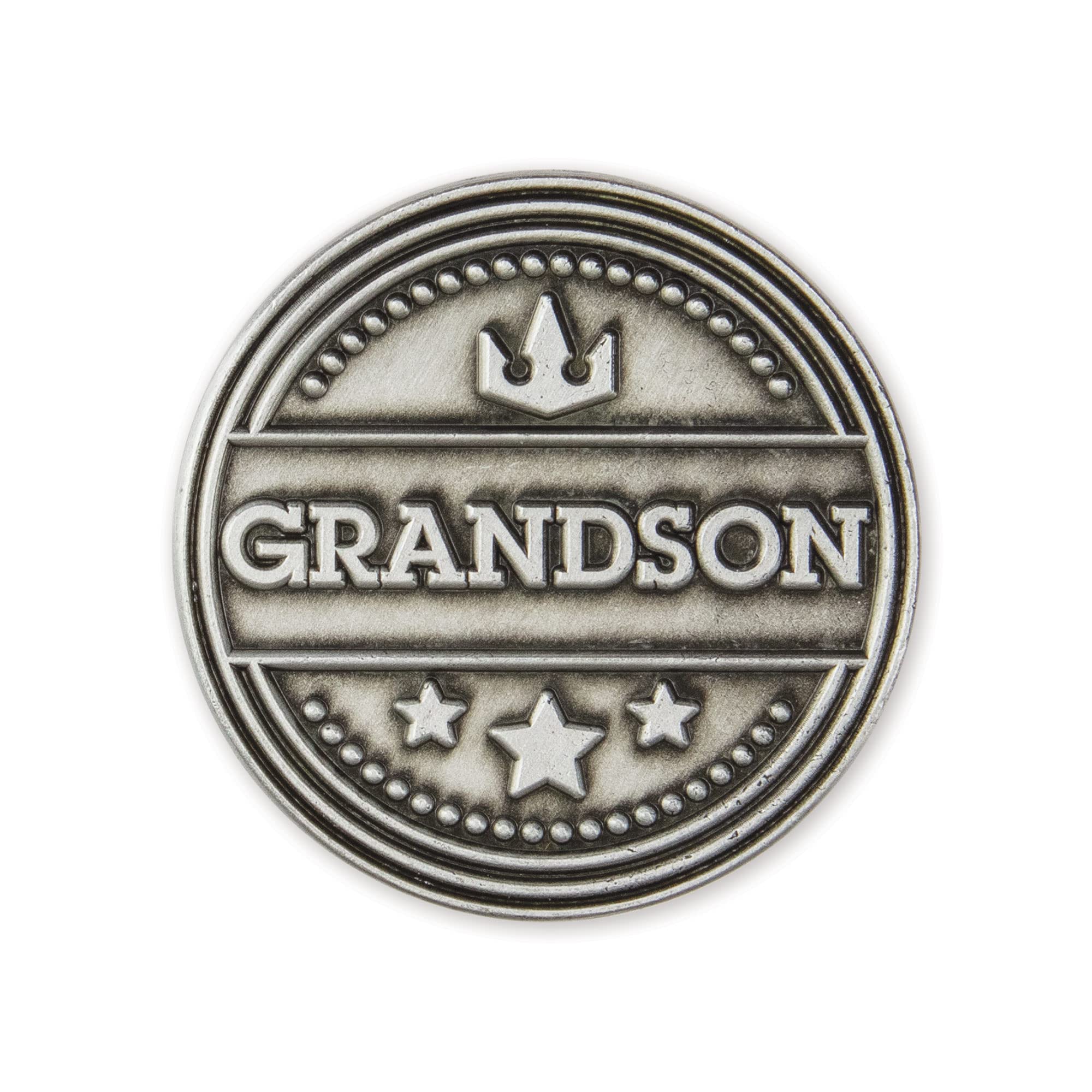 Grandson Love Expression Coin, Pocket Keepsake Gifts of Appreciation for Boys from Grandparents, Birthday & Special Occasion Distance Gifts, Tokens of Appreciation for Family