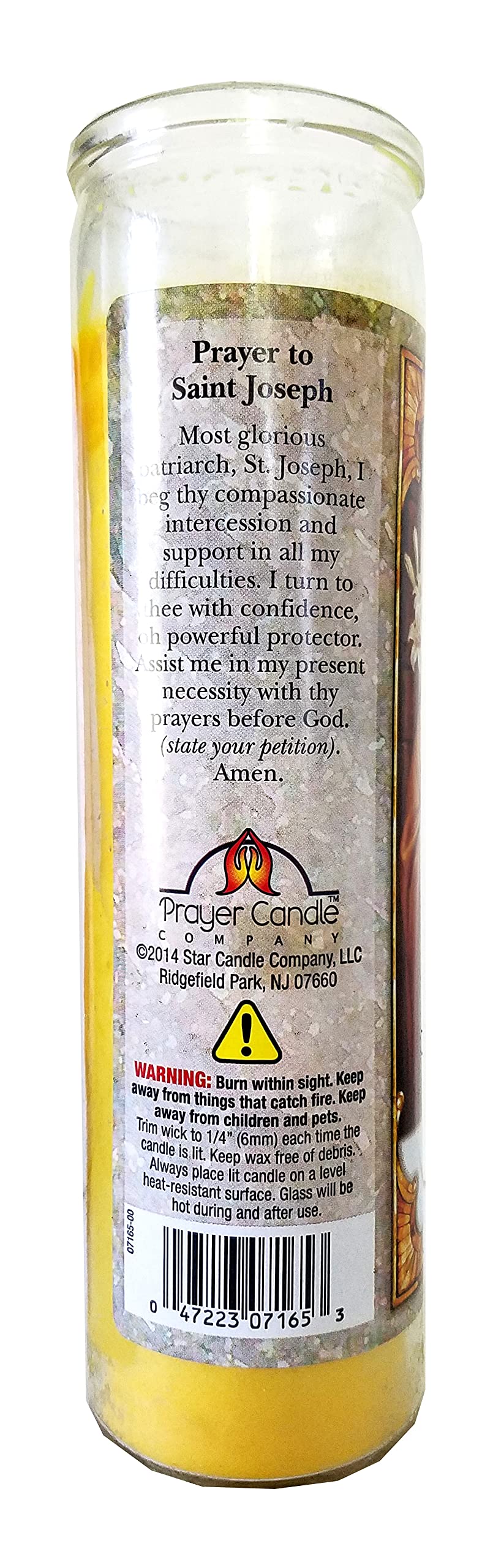 Saint Joseph (San Jose) Yellow Devotional Candle