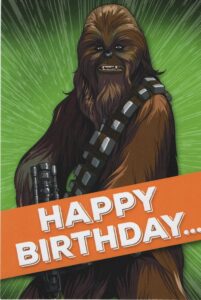 expressions by hallmark star wars chewbacca happy birthday card