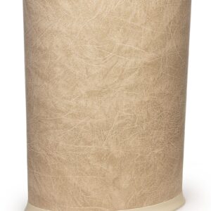 Stephanie Imports Made in USA Faux Beige Leather 5-Gallon Sleek and Stylish Vinyl Waste Basket (10.25” X 12.5”)