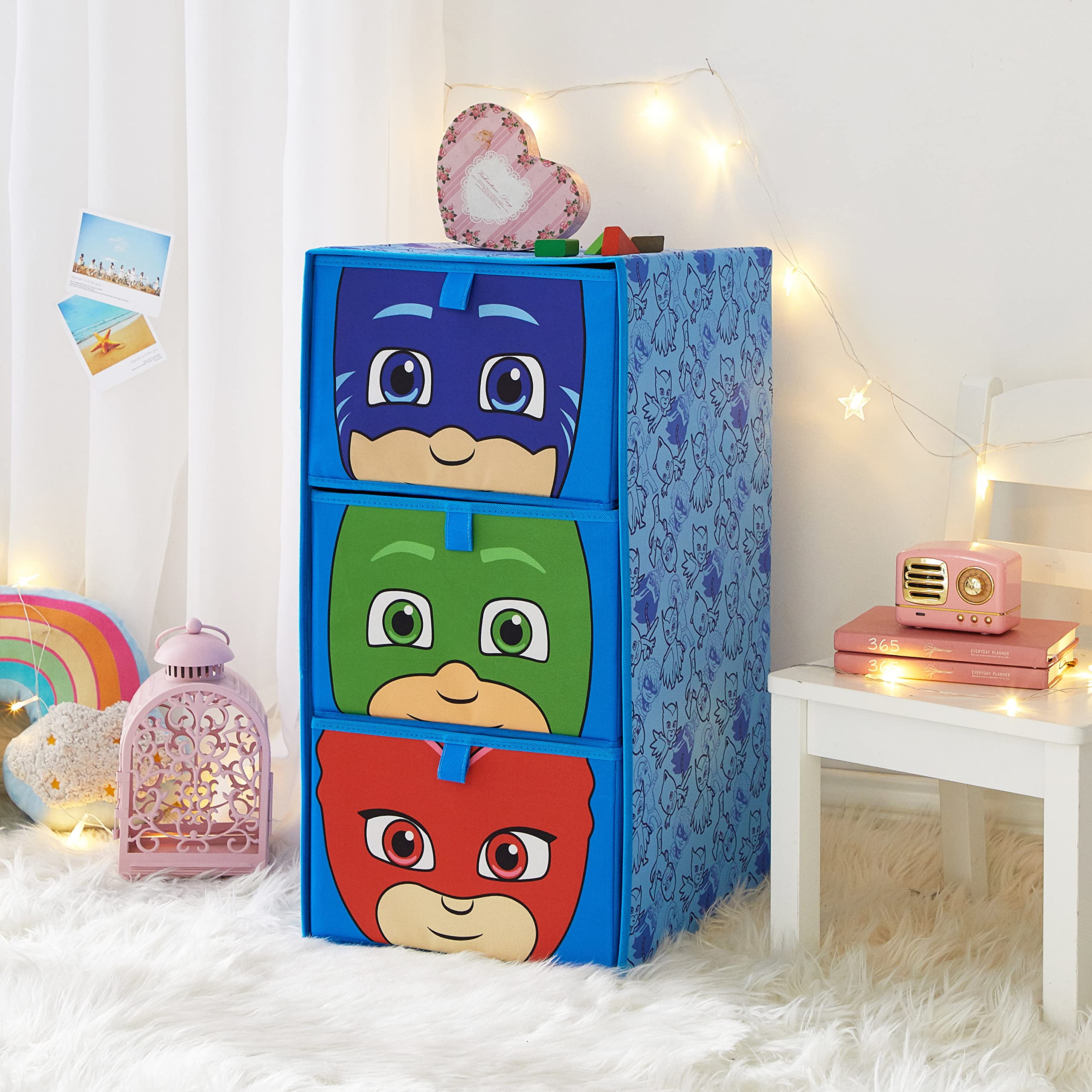 Idea Nuova PJ Mask 3 Drawer Soft Storage Unit with Poly Canvas Frame