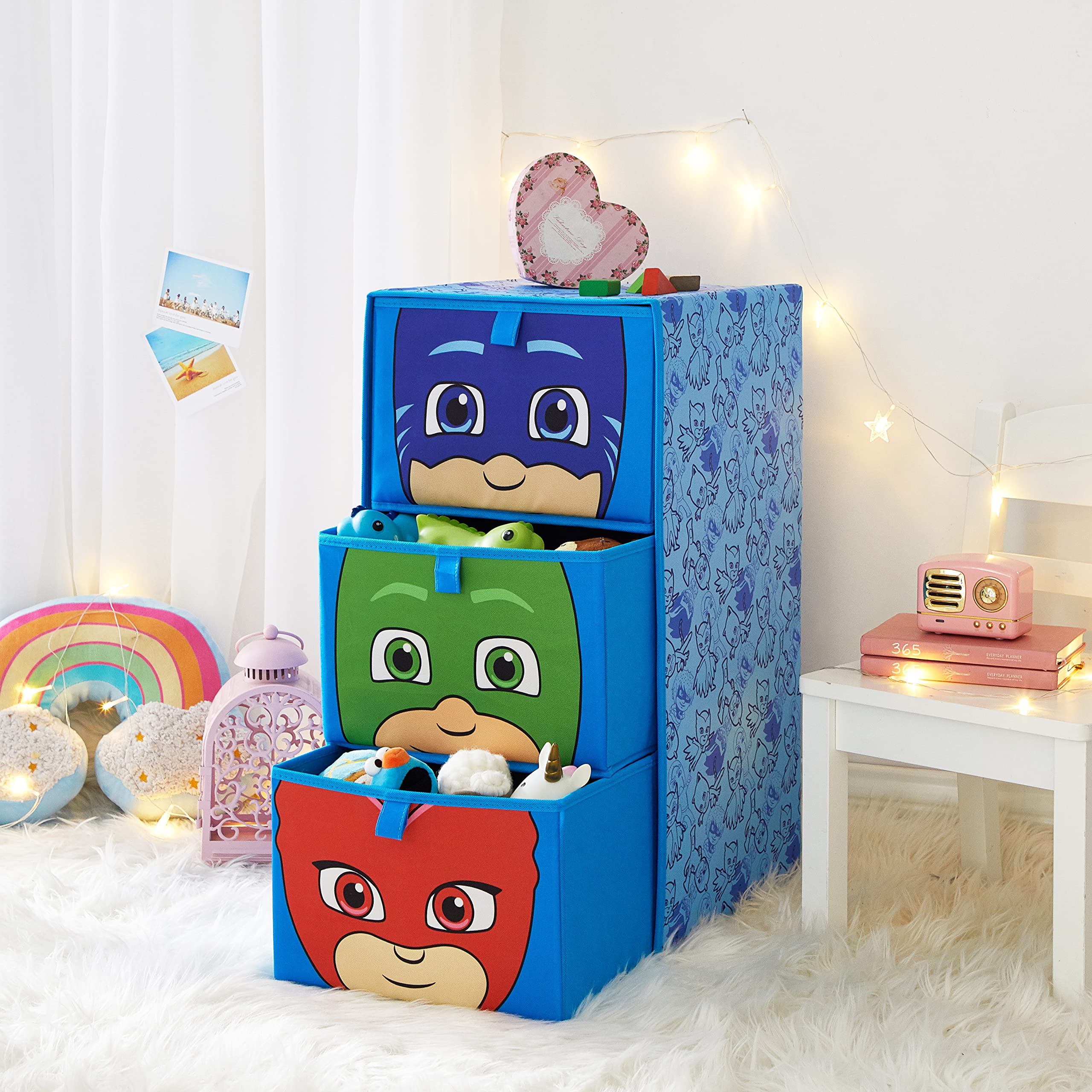 Idea Nuova PJ Mask 3 Drawer Soft Storage Unit with Poly Canvas Frame