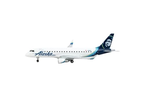 GeminiJets Embraer ERJ-175 Commercial Aircraft Alaska Airlines White with Blue Tail 1/400 Diecast Model Airplane