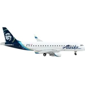 GeminiJets Embraer ERJ-175 Commercial Aircraft Alaska Airlines White with Blue Tail 1/400 Diecast Model Airplane