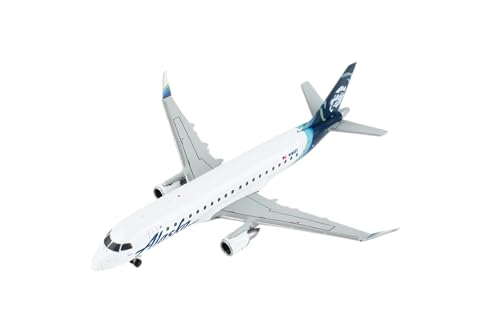 GeminiJets Embraer ERJ-175 Commercial Aircraft Alaska Airlines White with Blue Tail 1/400 Diecast Model Airplane