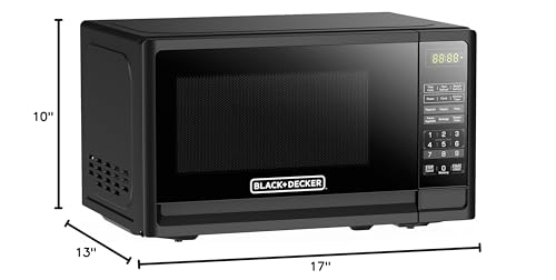 BLACK+DECKER 0.7 Cu. Ft. 700 Watts Countertop Compact Microwave Oven with LED Lighting, Child Lock