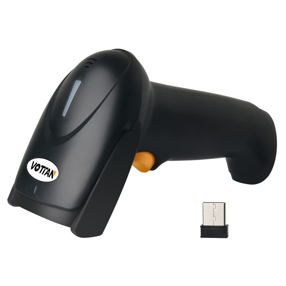 Handheld Barcode Scanner Wireless 1D CCD Sensor Barcode Reader, Support Screen LCD Bar Code, Versatile 2 in 1 2.4Ghz Wireless and USB Wired Automatic Scan Reader