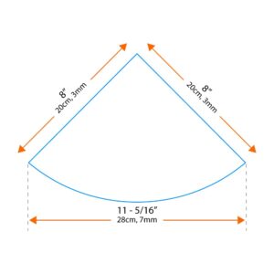 Pro Safe Glass 8" X 8" Quarter Circle Clear Tempered Floating Glass Corner Shelf - Glass Only