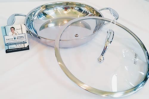 David Burke Splendor Series Heavy Gauge Stainless Steel 9.5" Everyday pan with Lid