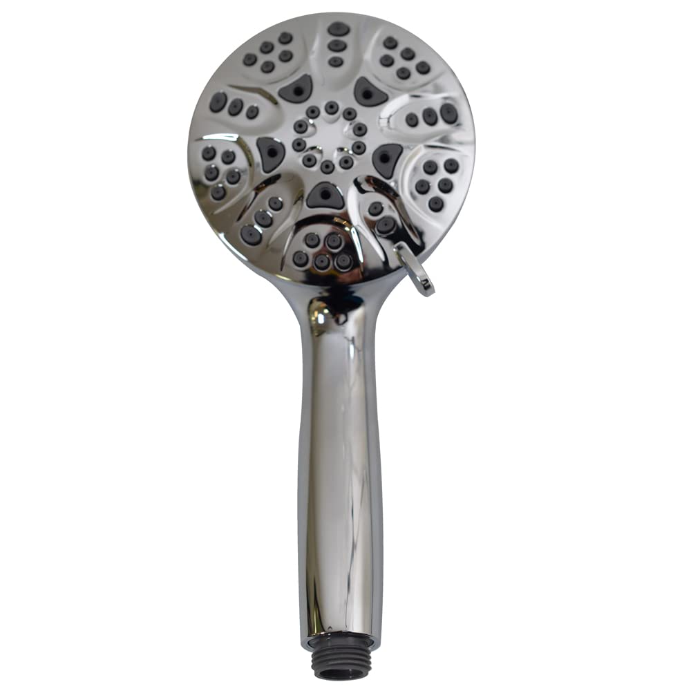 Westbrass SCH900-26 Shower Kit has Drill-Free Adjustable Slide Shower Bar with Diverter, Round 5-Function Spray Fixed Shower Head & Hand Shower and 5 Ft. Hose, Polished Chrome