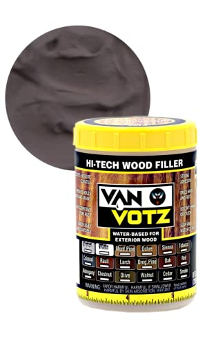 VAN VOTZ Hi-Tech Wood Filler for Exterior Wood in Colors (Cedar), Half-Pint/500g