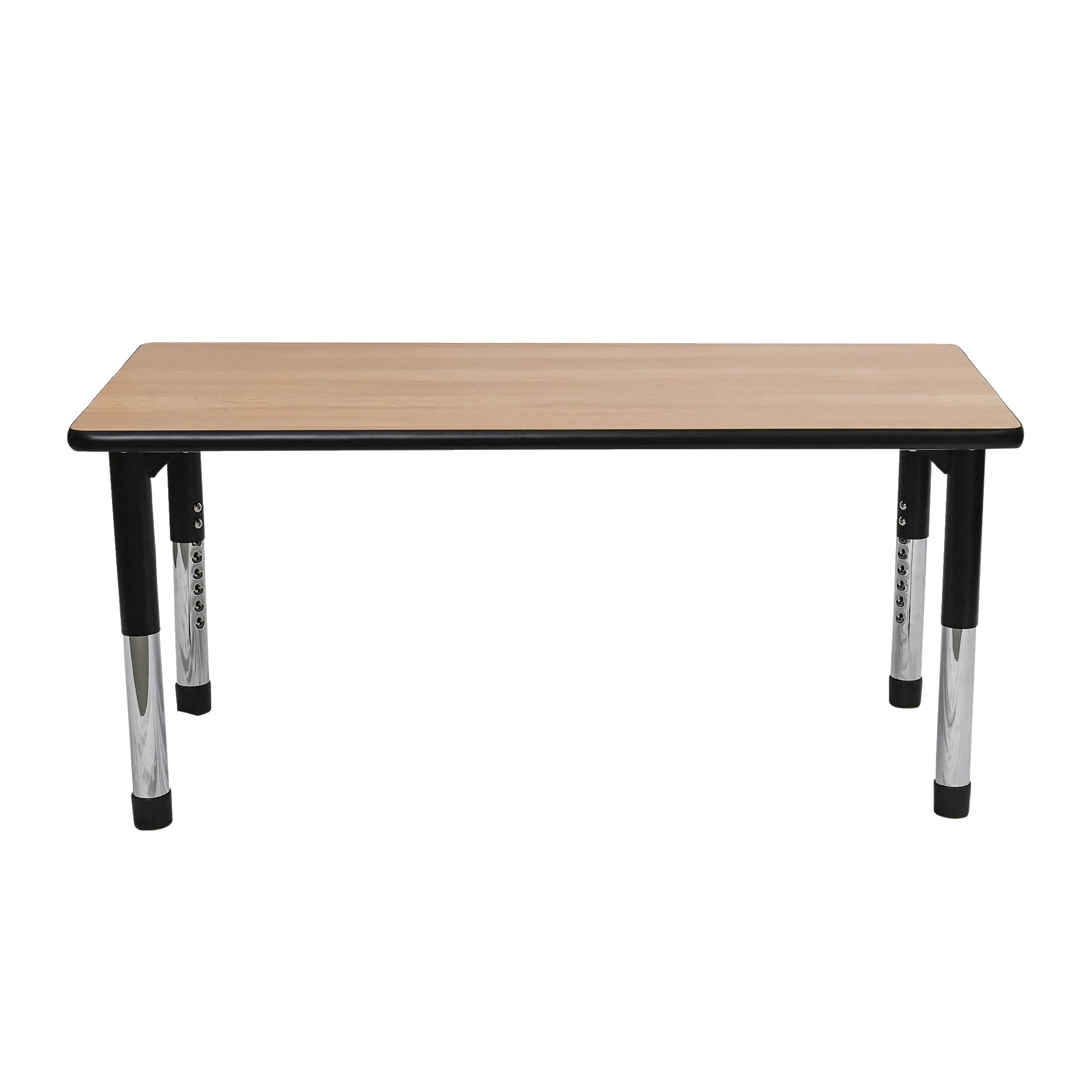 Children’s Factory 30"x72" As We Grow School Table, Oak-Blk, AB6604BLK, Adjustable Height 16"-22" H, Kids Daycare, Preschool or Classroom Activity or Study Table