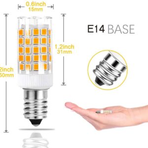 E14 led Light Bulb dimmable, e14 European Screw Base LED Light Bulbs 40 Watt Incandescent Bulb Equivalent, 4W T3/T4 European Base Replacement Omni-Directional,Warm White 3000k(5-Pack)